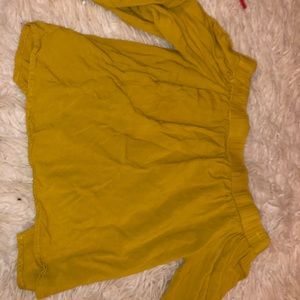 Mustard yellow off the shoulder top